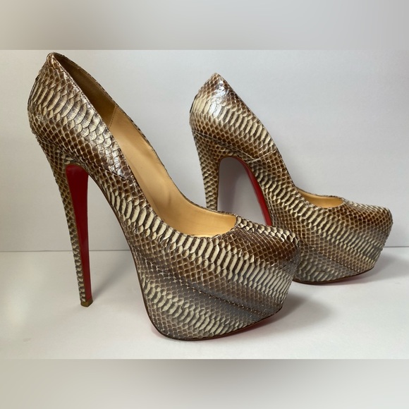 Christian Louboutin Shoes - Christian Louboutin Daf daffodil heels pumps snake 39 8.5